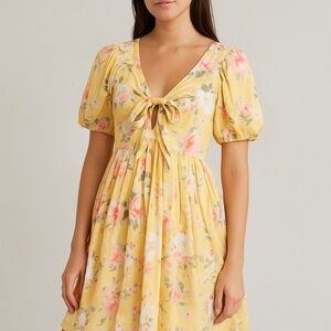 Abercrombie & Fitch Light Yellow Floral Dress